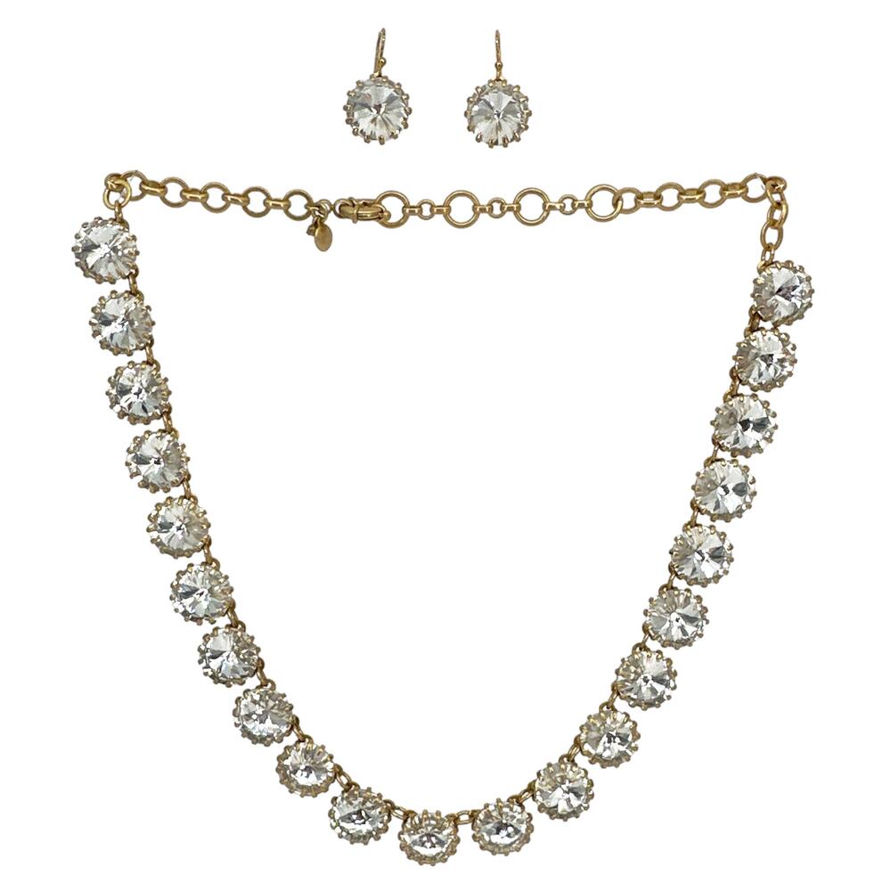 J.Crew Crystal Venus Flytrap Statement Necklace &… - image 1
